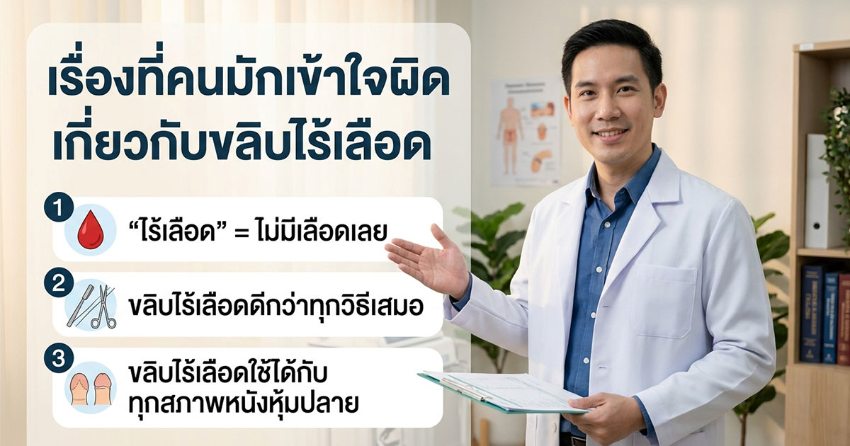 เรื่องที่คนมักเข้าใจผิดเกี่ยวกับขลิบไร้เลือด