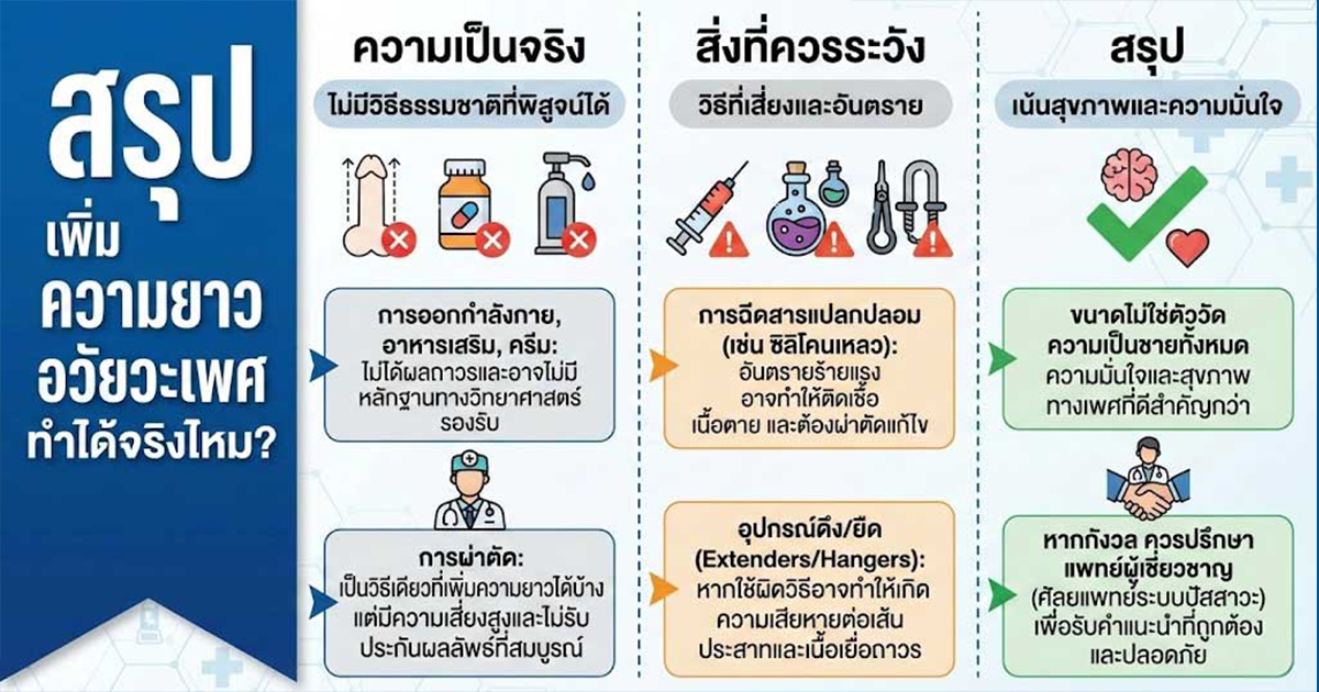 เพิ่มความยาวน้องชายควรปรึกษาแพทย์ก่อนตัดสินใจ