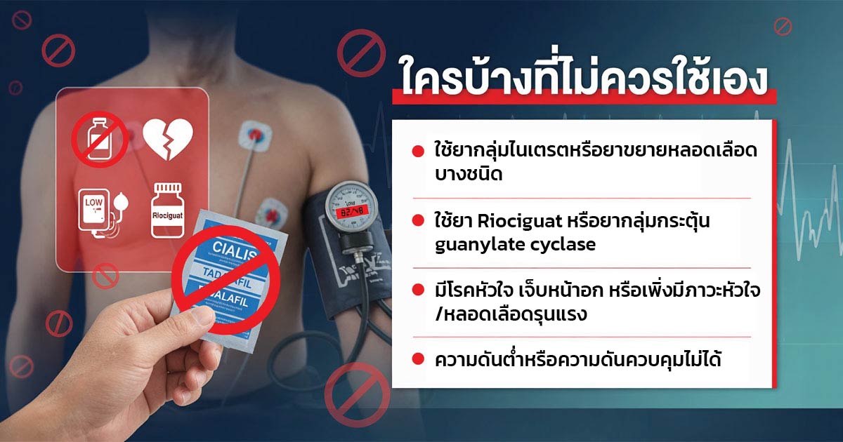 ข้อควรระวังก่อนใช้ยา ED และ Tadalafil