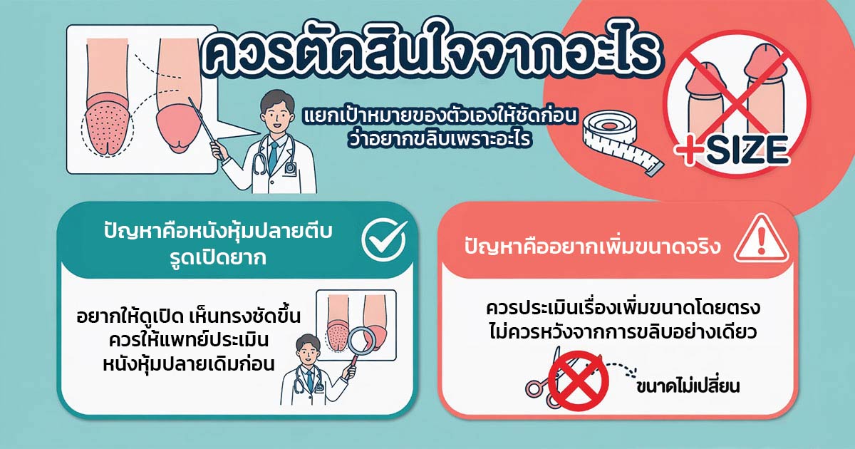 ประโยชน์หลักของการขลิบและการตัดสินใจก่อนทำ