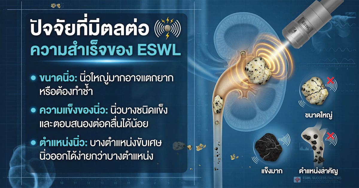 ปัจจัยที่มีผลต่อความสำเร็จของ ESWL