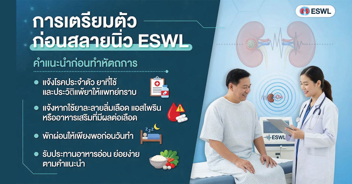 การเตรียมตัวก่อนสลายนิ่ว ESWL