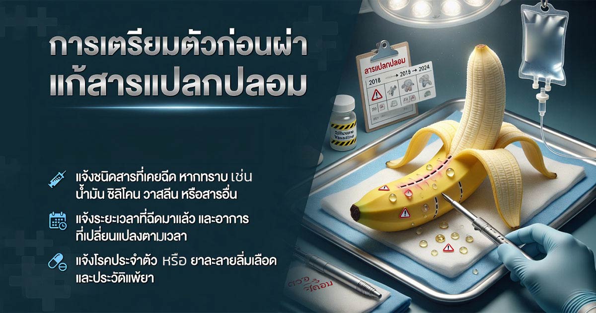 การเตรียมตัวก่อนผ่าตัดแก้สารแปลกปลอม