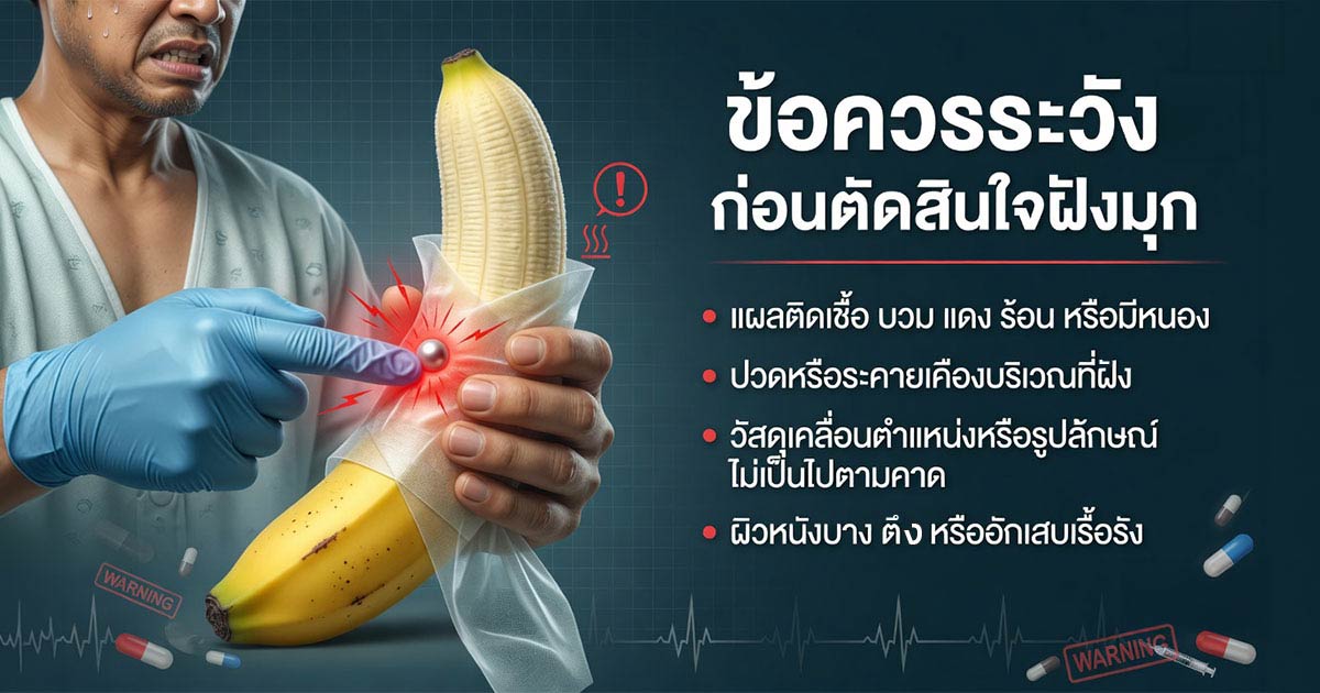 ข้อควรระวังและความเสี่ยงก่อนตัดสินใจฝังมุก