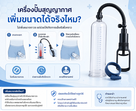 เครื่องปั๊มสุญญากาศอาจทำให้ดูใหญ่ขึ้นชั่วคราวแต่ไม่ใช่การเพิ่มขนาดถาวร