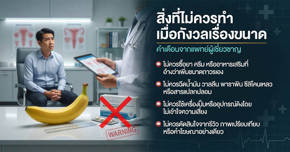 สิ่งที่ไม่ควรทำเมื่อกังวลเรื่องขนาดอวัยวะเพศ