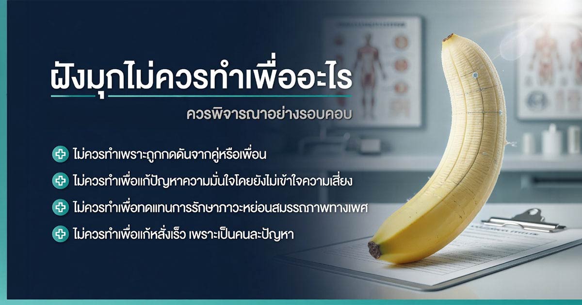 สิ่งที่ไม่ควรใช้การฝังมุกเป็นคำตอบแทนการรักษาทางการแพทย์