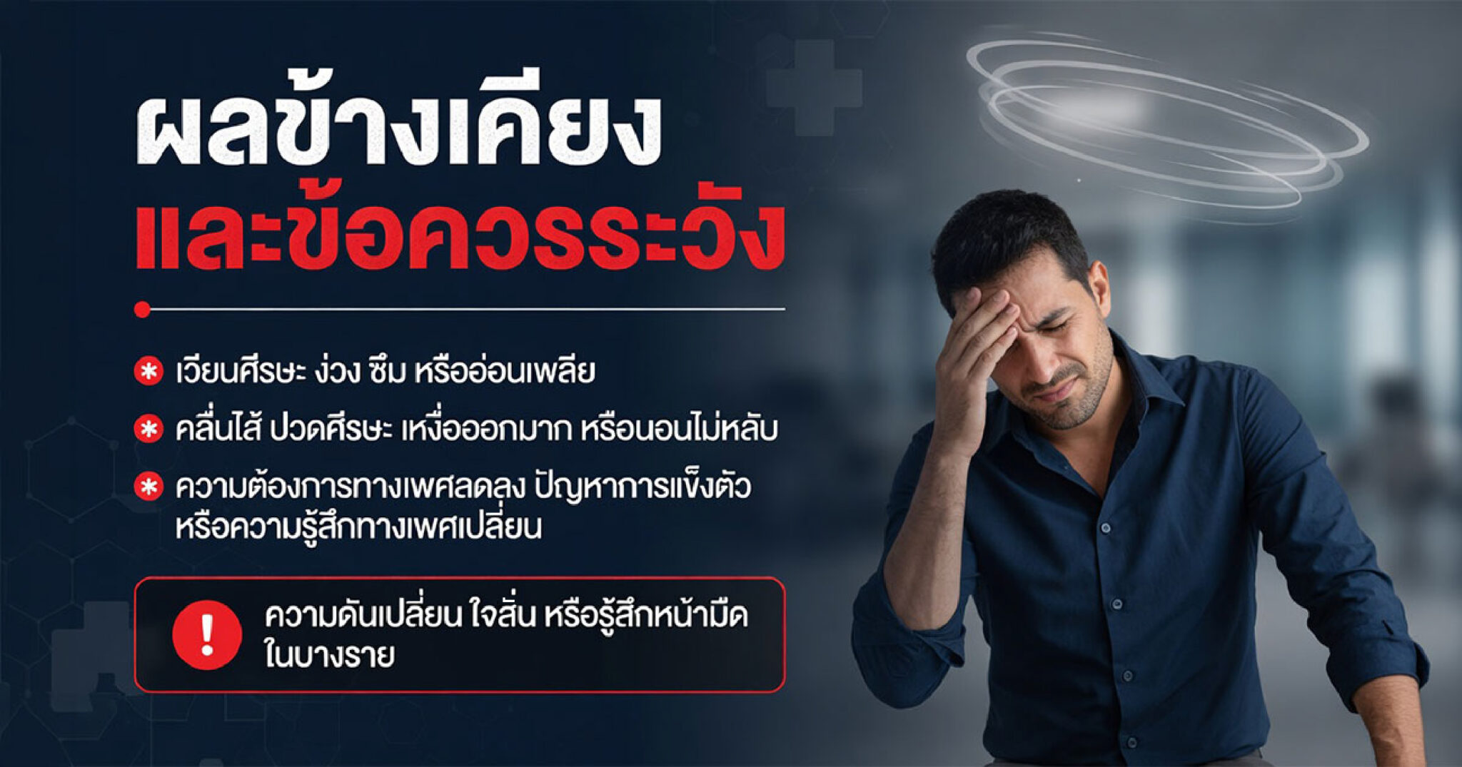 ผลข้างเคียงและข้อควรระวังของยาที่ใช้รักษาหลั่งเร็ว