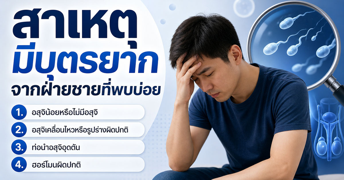 สาเหตุมีบุตรยากจากฝ่ายชายที่พบบ่อย